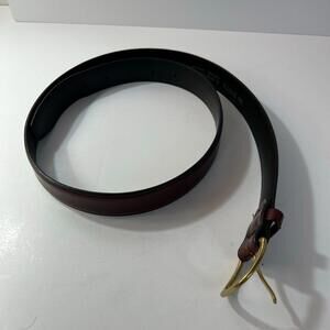 Leegin Leather Belt Brown 34 Inches Long 1 Inch Wide Unisex Gold Toned Buckle